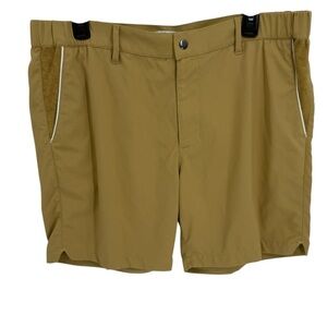 Criquet Court Shorts Nylon Mens Size XL Terry Cloth Pockets Tennis Golf Mustard